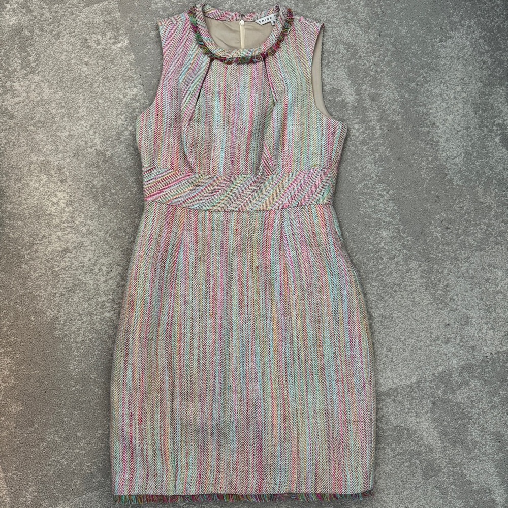 Trina Turk Multicolor Tweed Sleeveless Dress